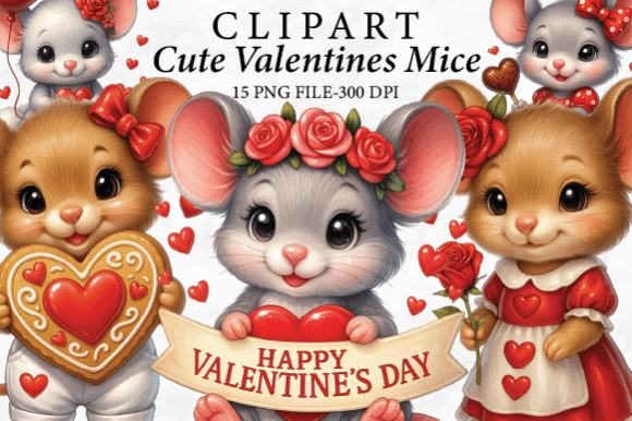 Bring Sweetness to Your Designs with a Valentine Mouse Clipart Bundle