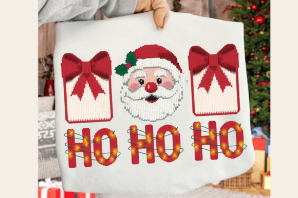 Bringing Cozy Charm to Life with the Santa Faux Yarn Crochet Christmas PNG Design