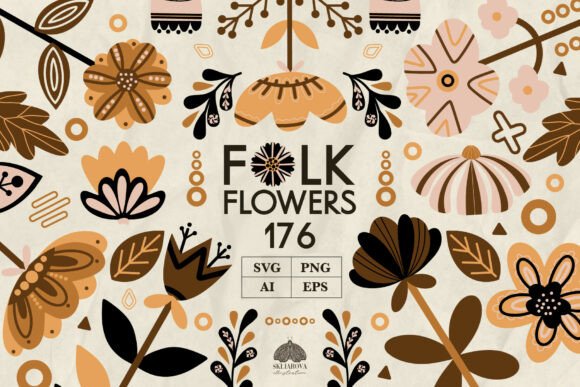 Bringing Nordic Charm to Life with Folk Scandinavian Flowers and Leaves SVG