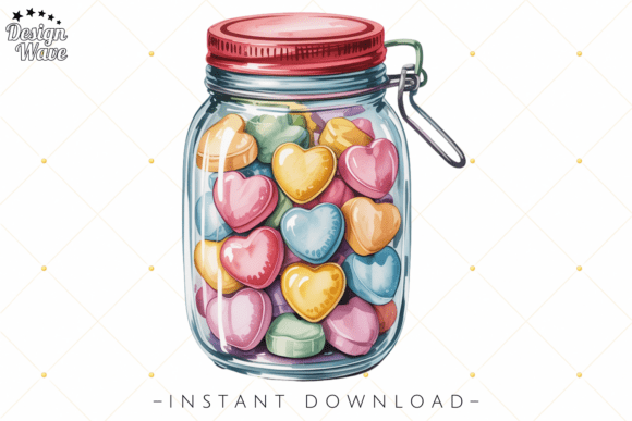 Bringing Sweetness to Your Projects with a Valentine Heart Candy Jar PNG