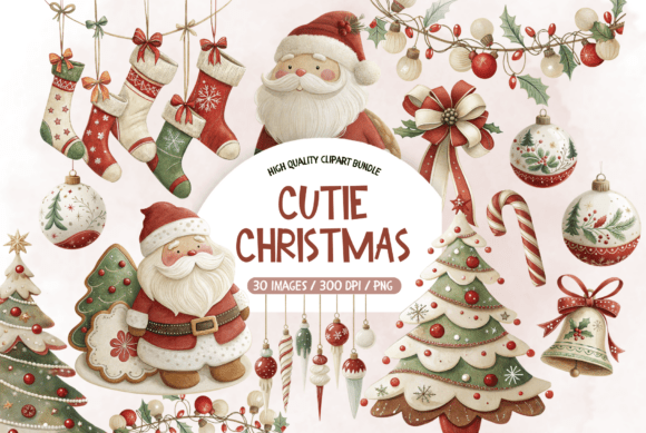 Cute Christmas Clipart Bundle for Festive Designs