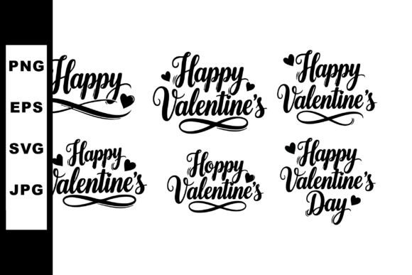 Elegant Happy Valentines Day Calligraphy Text De