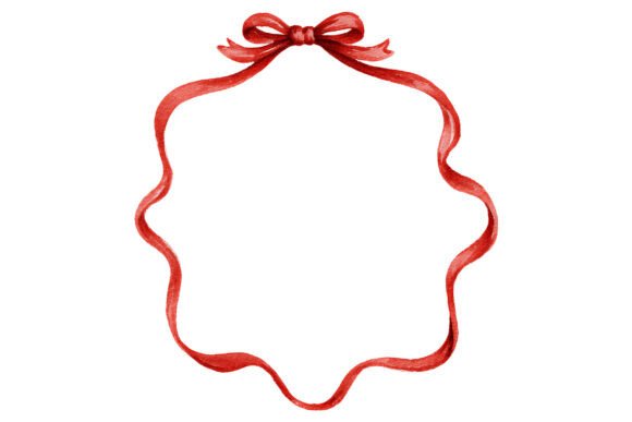 Elegant Red Ribbon Frames Clipart Set for Designers