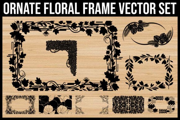 Elevate Your Designs with an Ornate Floral Frame Vector Set