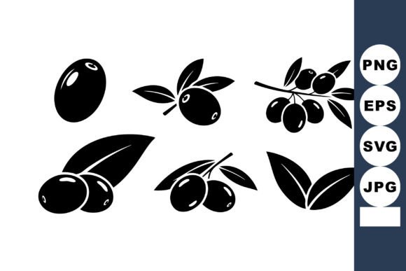 Elevating Brand Identity with the Black Olive Vector Set with Leaves and Branches