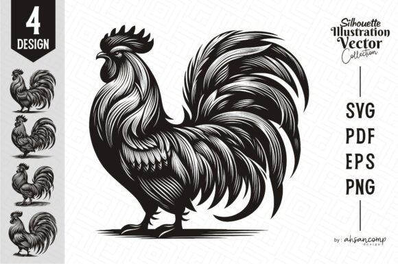 Elevating Brand Identity with the Elegant Rooster Silhouette Vector