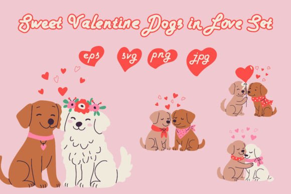 Elevating Emotional Connection in Digital Design: The Strategic Value of the Sweet Valentine Dogs in Love Set