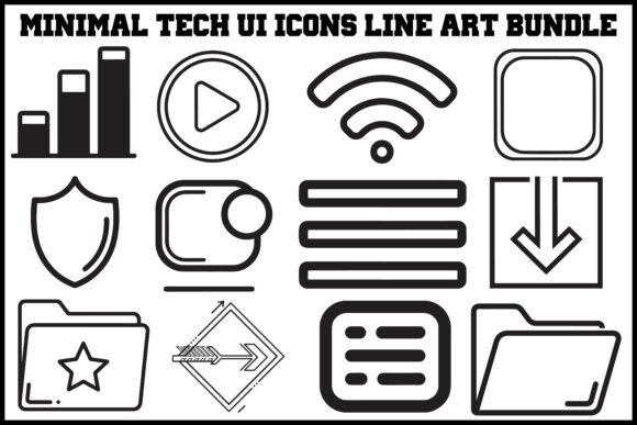 Elevating Modern Design with the Minimal Tech UI Icons Line Art Bundle