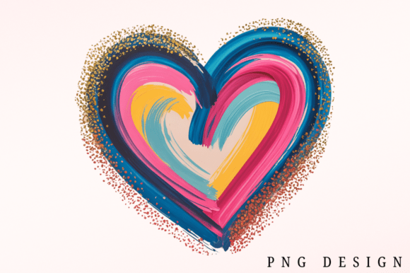 Elevating Your Valentine's Day Designs with a Colorful Brushstroke Heart