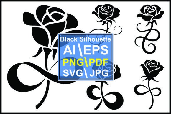 Evaluating Rose Silhouettes with Infinity Symbols for Creative Projects