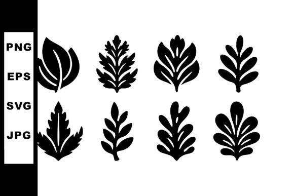 Evaluating the Black Leaf Silhouettes Vector Set of Eig for Design Projects