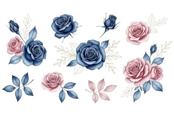 Evaluating the Blue Pink Rose Watercolor Set for Professional Design Projects