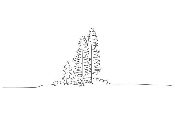 Evaluating the Continuous Line Design of Pine Tree for Modern Visual Projects