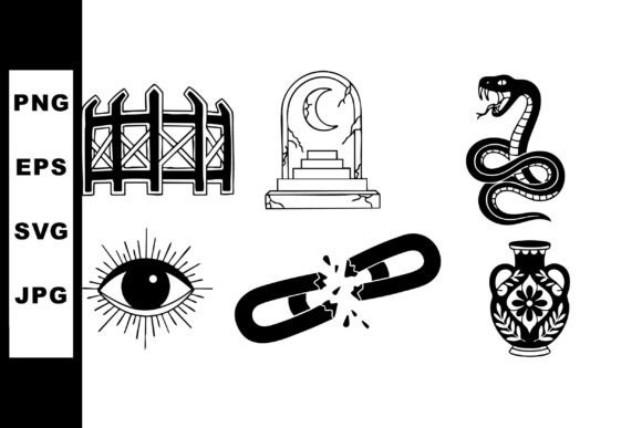 Integrating the Set of Black and White Mystical Symbols into Professional Creative Workflows