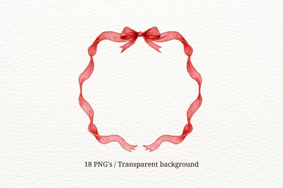 Red Ribbon Frames Clipart Set for Creative Projects