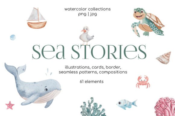Sea Stories - Watercolor Collections: Bringing Hand-Painted Ocean Magic to Modern Design