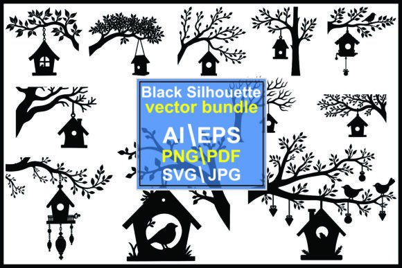 Silhouette of Birdhouse: A Versatile Design Asset