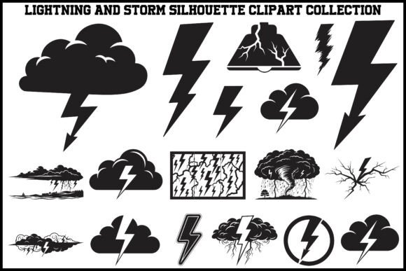 Storm and Thunder Silhouette Graphics for Bold Design