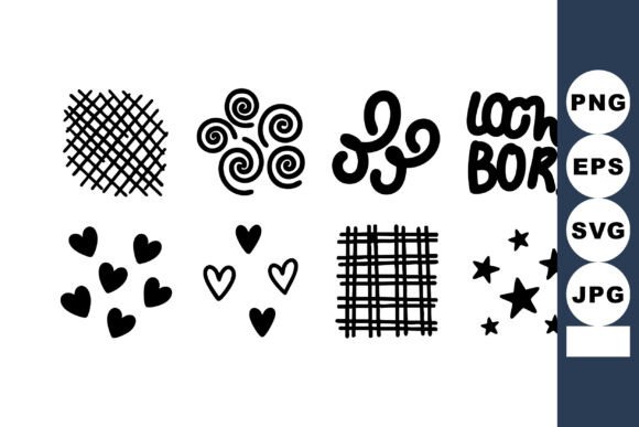 Unlocking Creative Potential with a Set of Simple Black Doodle Patterns