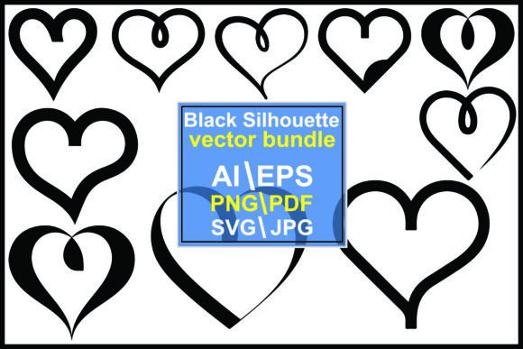 Unlocking Creative Potential with the Black Heart Shapes Vector Bundle