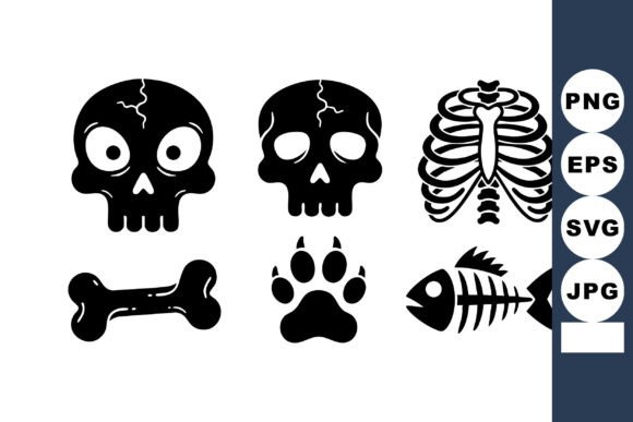 Unlocking Creative Potential with the Skull Bone Paw Print Fish Skeleton Vector Collection